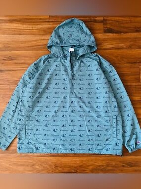 Champion Packable Turquoise Stadium Jacket Men’s Size 2XL Champion AOP